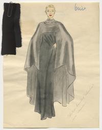 Vorschaubild zu  'Guix - Ein bodenlanges Kleid mit Cape, mit Materialprobe'