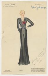 Confidence - Ein langer Rock und eine Bluse mit langen Ärmeln (Archivtitel), Kostümentwurf, 1930 (circa)